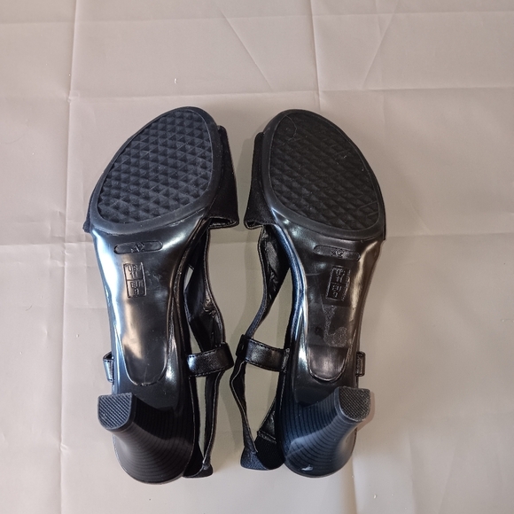 A2 AEROSOLES Women's Heels Strappy Open Toe 3" Pumps Shoes Size 11 Black Stretch - Picture 8 of 10